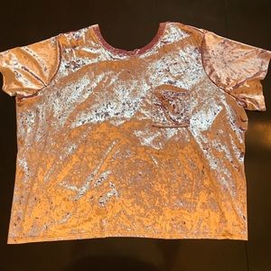 Pink Crushed Velvet PLUS SIZE T-Shirt by boutique